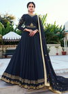 Navy Blue Colour New Designer Wedding Wear Readymade Heavy Suit Collection 596